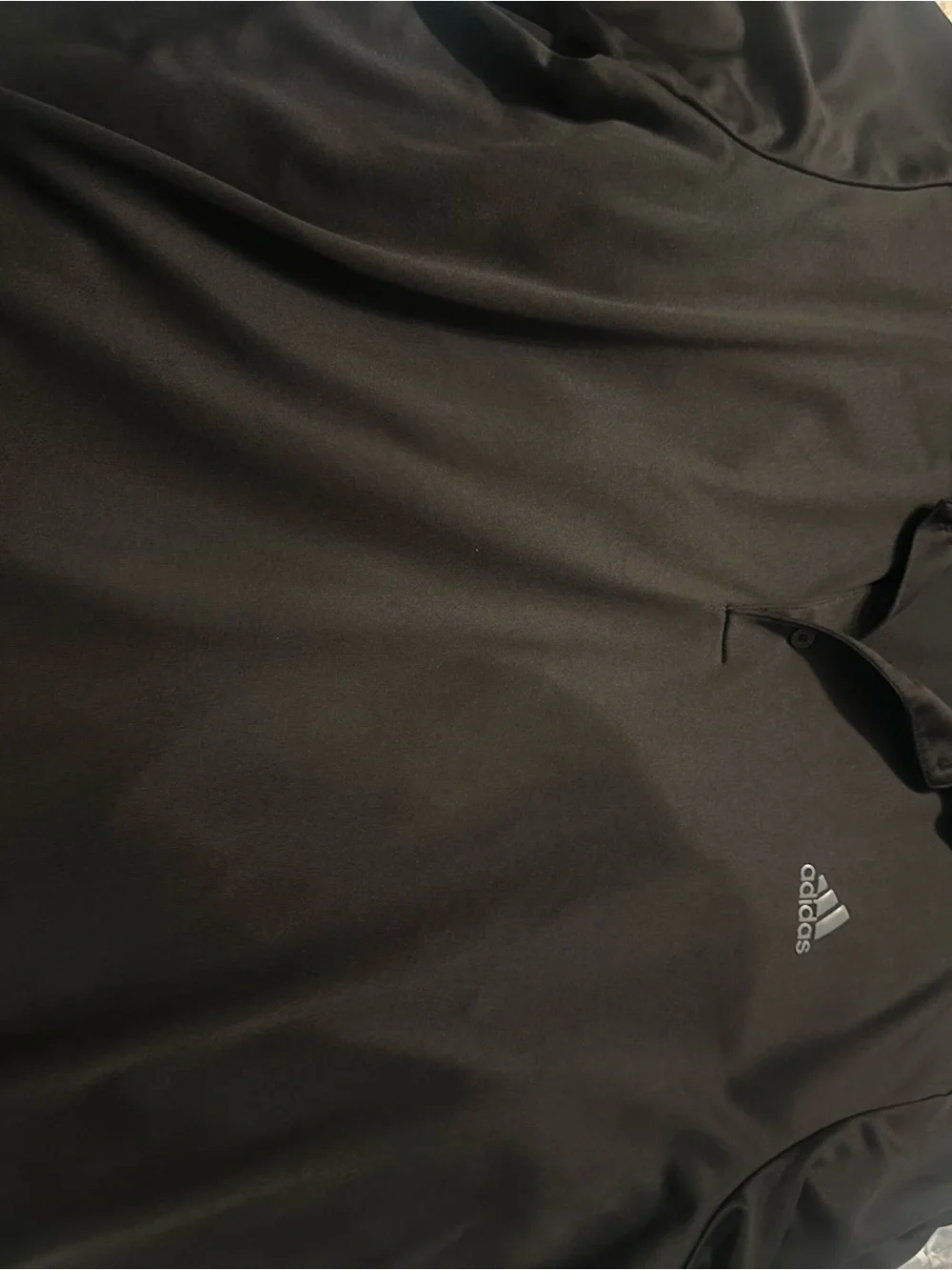 adidas Black Golf Polo with Contrast Trim
